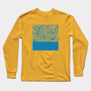 Liquid Swirl - Hawaiian Surf Blue and Citrus Yellow Long Sleeve T-Shirt